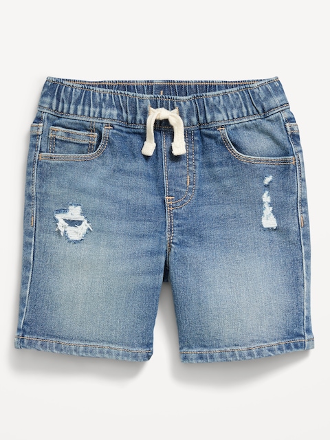 Pull-On Ripped Jean Shorts for Toddler Boys