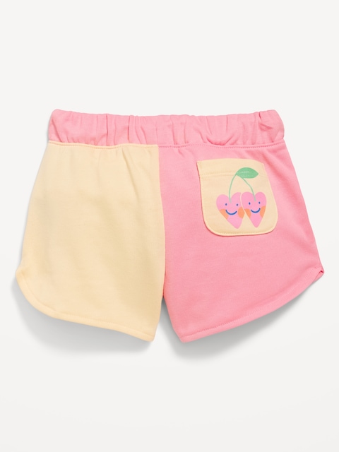 Color-Block Graphic French-Terry Shorts for Toddler Girls