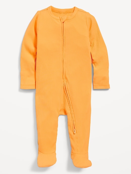 View large product image 1 of 2. Ribbed 2-Way-Zip Sleep & Play Footed One-Piece for Baby