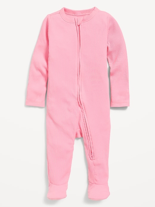 View large product image 1 of 2. Ribbed 2-Way-Zip Sleep & Play Footed One-Piece for Baby