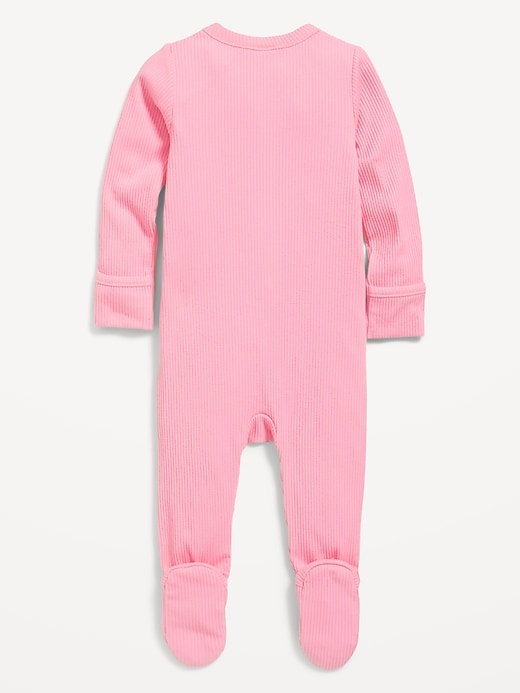 View large product image 2 of 2. Ribbed 2-Way-Zip Sleep & Play Footed One-Piece for Baby