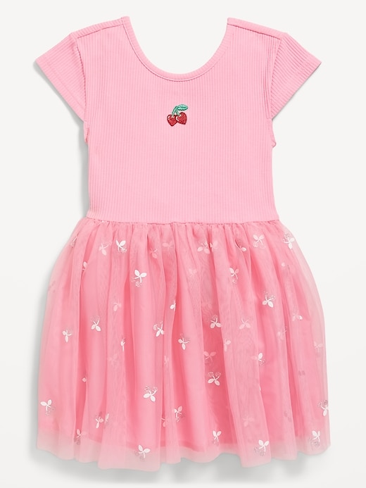 View large product image 2 of 2. Short-Sleeve Fit and Flare Tutu Dress for Toddler Girls