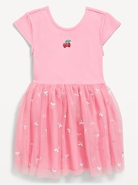 L'image numéro 2 présente Robe tutu ajustée et évasée à manches courtes pour toute-petite fille