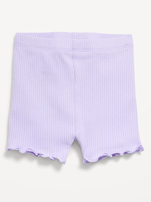 View large product image 1 of 2. Ribbed Lettuce-Edge Biker Shorts for Baby