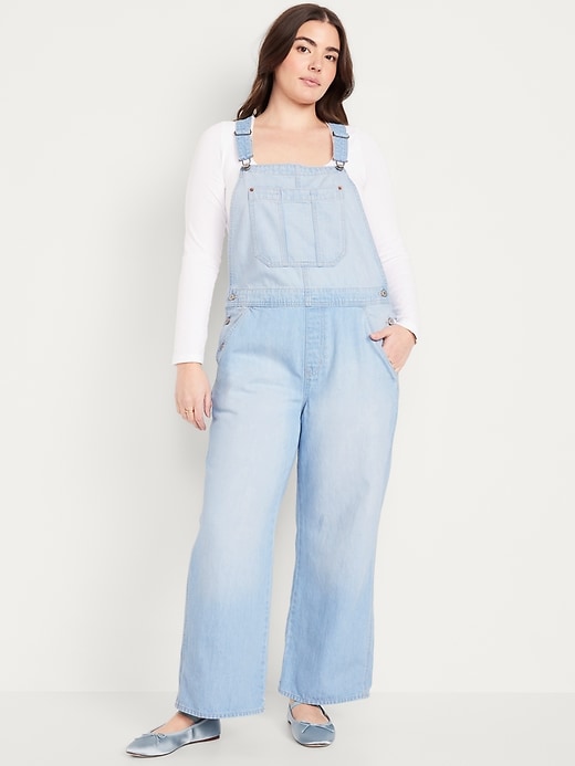 Image number 4 showing, Baggy Wide-Leg Jean Overalls