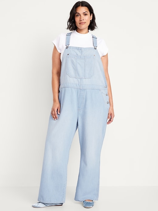 Image number 6 showing, Baggy Wide-Leg Jean Overalls