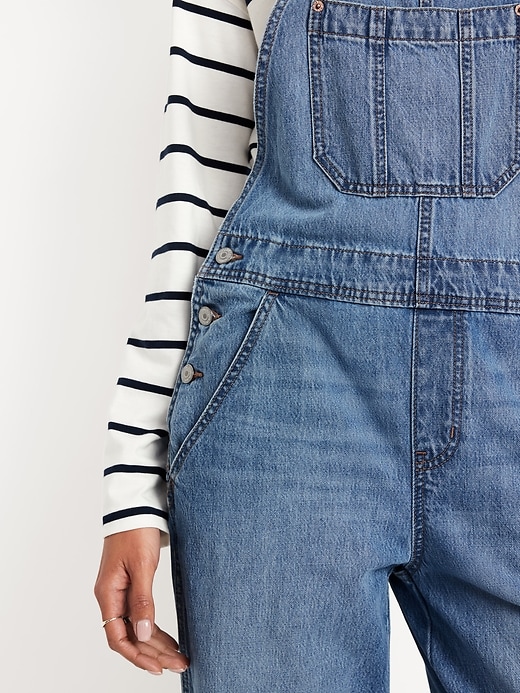 Image number 8 showing, Baggy Wide-Leg Jean Overalls