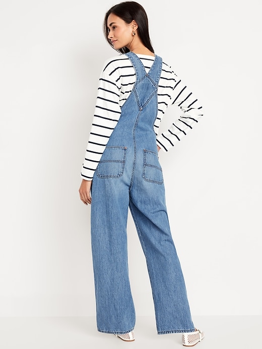 Image number 2 showing, Baggy Wide-Leg Jean Overalls