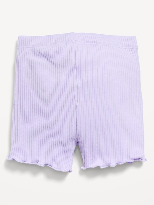 View large product image 2 of 2. Ribbed Lettuce-Edge Biker Shorts for Baby