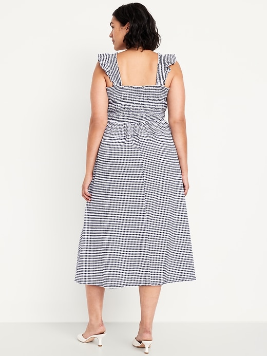 Image number 7 showing, Fit & Flare Smocked Gingham Midi Dress