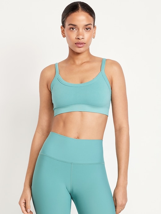 Image number 1 showing, Light Support Seamless Ribbed Sports Bra