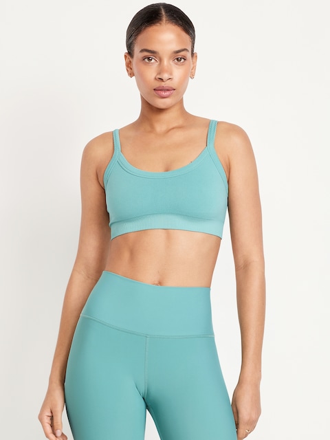 Light Support Fluid Seamless Ribbed Sports Bra