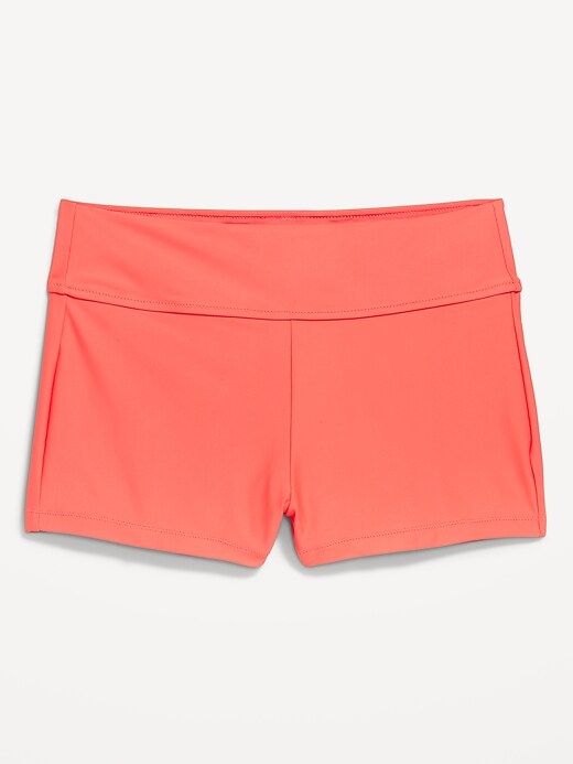 Image number 4 showing, High-Waisted Matte Swim Shorts -- 2-inch inseam