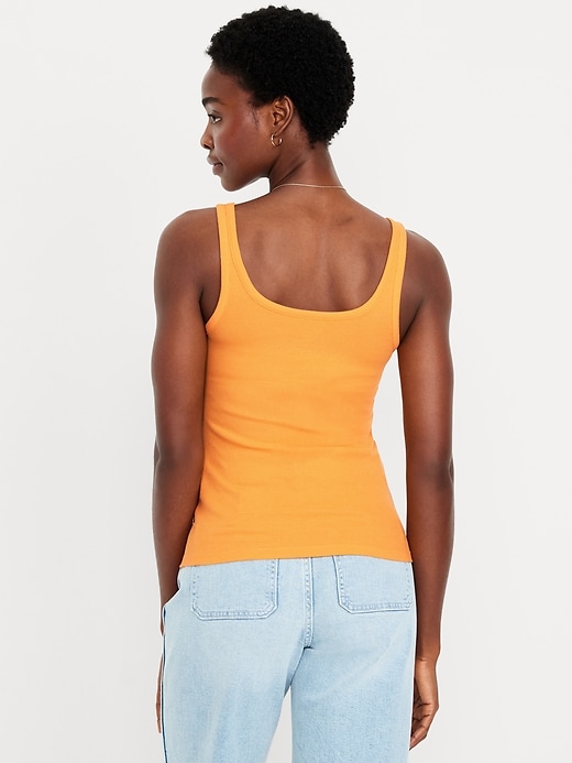 Image number 2 showing, First-Layer Ribbed Scoop-Neck Tank Top