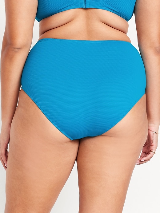 Image number 8 showing, High-Waisted Textured Bikini Swim Bottoms