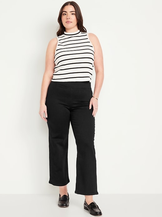 Image number 4 showing, High-Waisted Weekender Pull-On Crop Wide-Leg Jeans