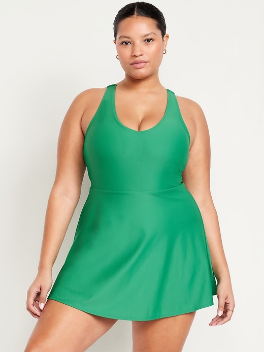 Image number 7 showing, Matte Tie-Back Swim Dress