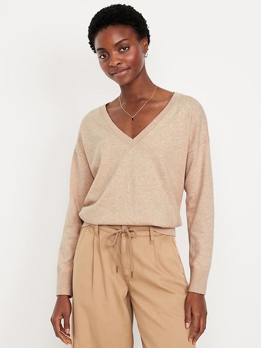 Image number 1 showing, SoSoft Lite Loose V-Neck Sweater