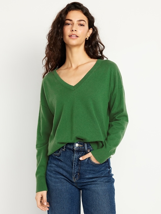 Image number 1 showing, SoSoft Lite Loose V-Neck Sweater