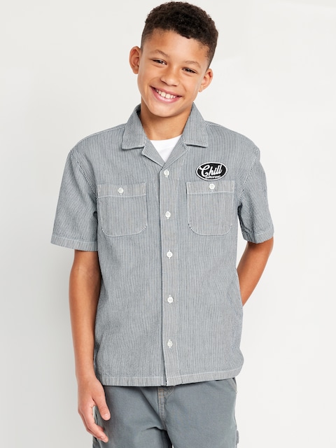 Printed Loose Short-Sleeve Graphic Shirt for Boys