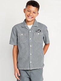 Image number 1 showing, Printed Loose Short-Sleeve Graphic Shirt for Boys