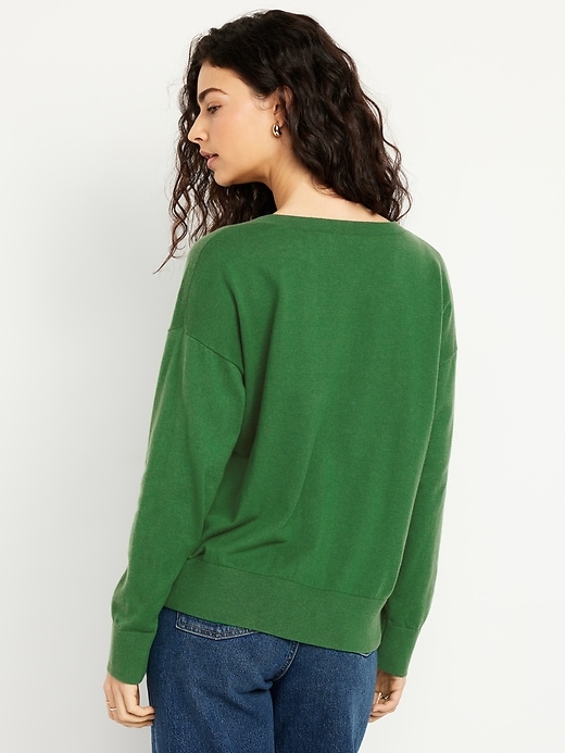 Image number 2 showing, SoSoft Lite Loose V-Neck Sweater