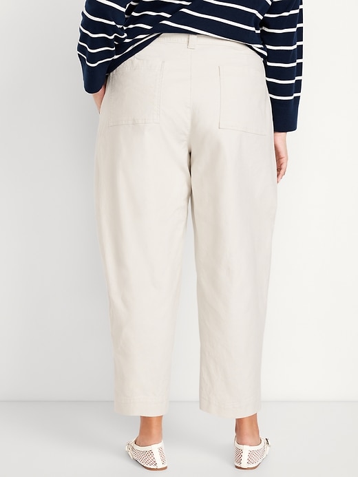 Image number 8 showing, High-Waisted Canvas Barrel Ankle Pants