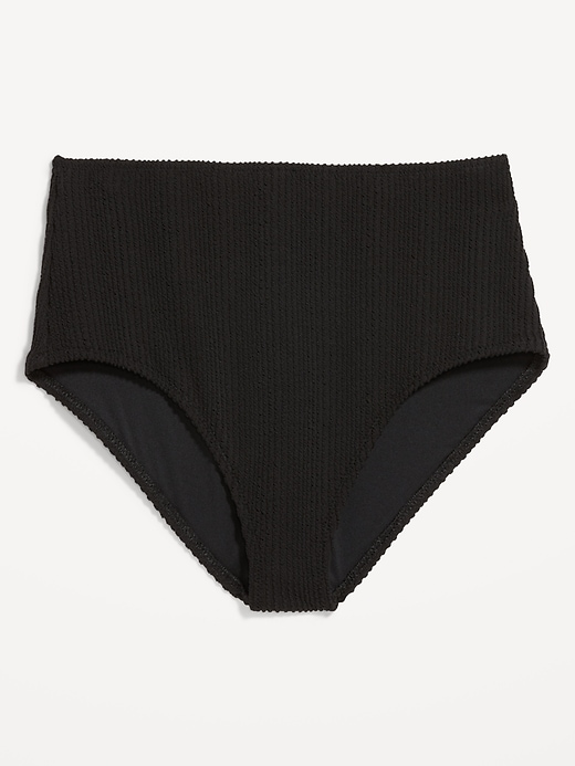 Image number 4 showing, High-Waisted Ribbed Bikini Swim Bottoms