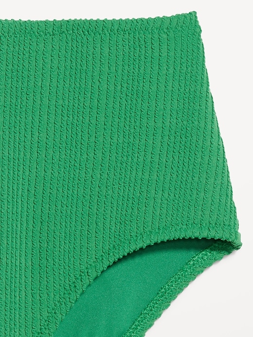 Image number 9 showing, High-Waisted Ribbed Bikini Swim Bottoms