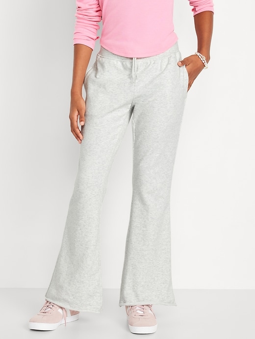 View large product image 1 of 4. Mid-Rise Flare-Leg Fleece Sweatpants for Girls