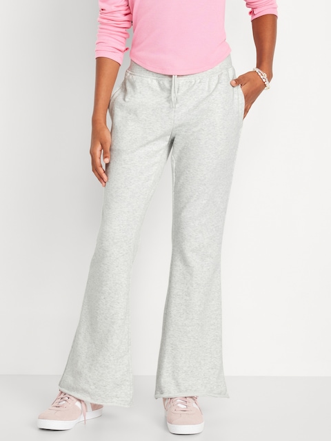 Mid-Rise Flare-Leg Fleece Sweatpants for Girls