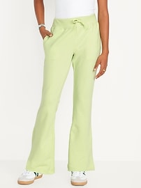 L'image numéro 1 présente Pantalon en coton ouaté évasé à taille mi-basse pour fille