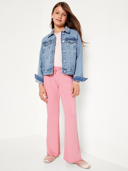 Image number 3 showing, Mid-Rise Flare-Leg Fleece Sweatpants for Girls