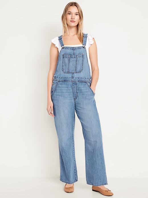 Image number 4 showing, Baggy Wide-Leg Jean Overalls