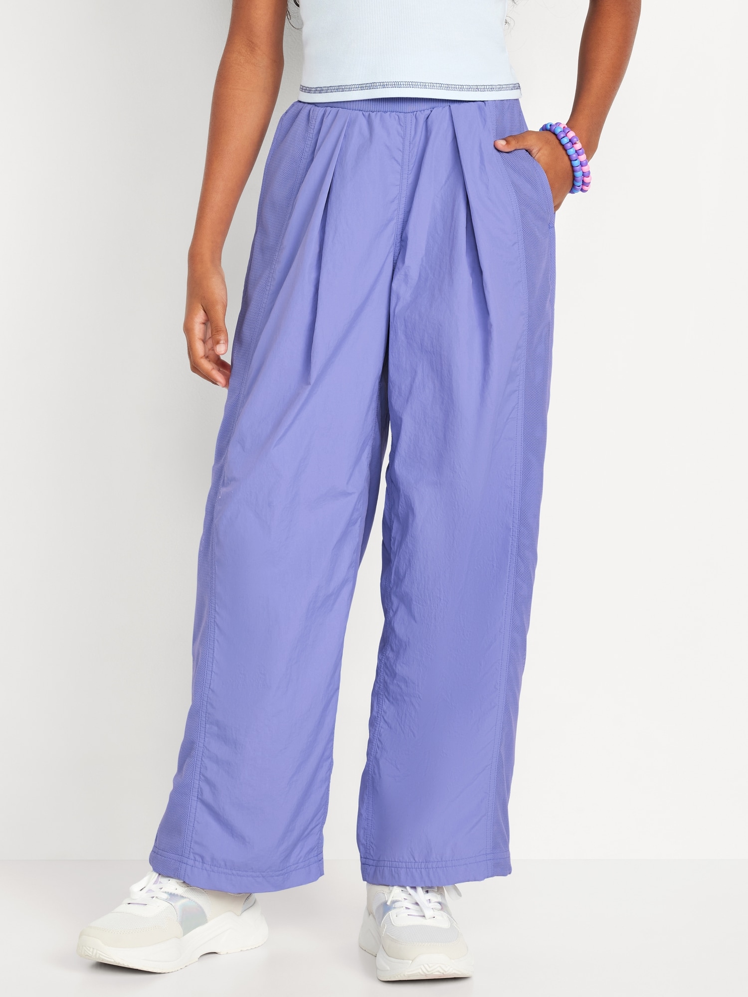 High-Waisted Crinkle Wide-Leg Pants for Girls