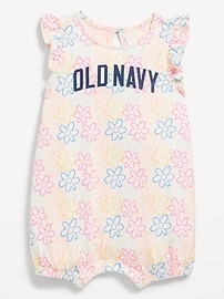 Image number 1 showing, Sleeveless Printed Logo-Graphic One-Piece Romper for Baby