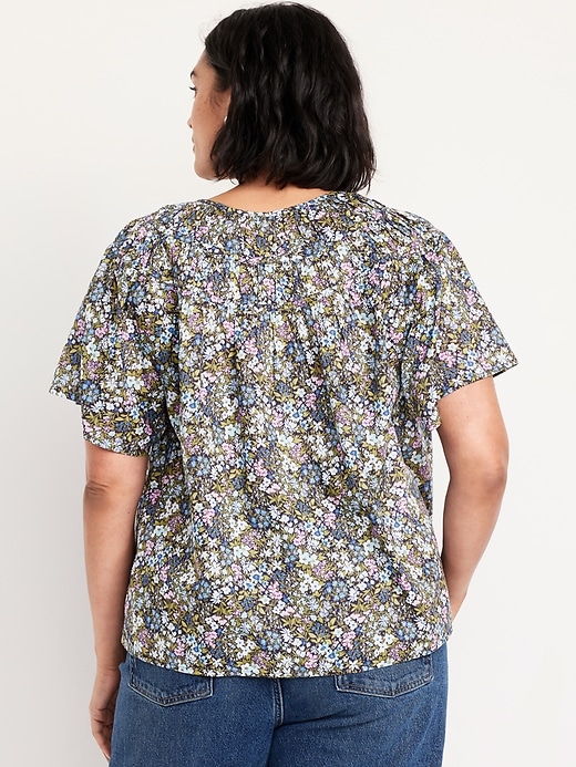 Image number 7 showing, Shirred Flutter-Sleeve Top