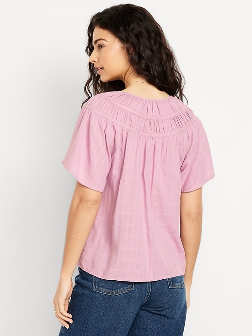 Image number 2 showing, Flutter-Sleeve Dobby Top