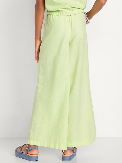 View large product image 2 of 4. High-Waisted Linen-Blend Wide-Leg Pants for Girls