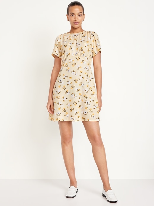 Image number 1 showing, Printed Crepe Mini Dress