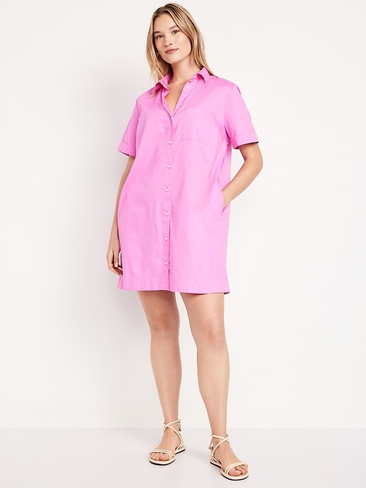 Image number 4 showing, Button-Down Mini Shirt Dress