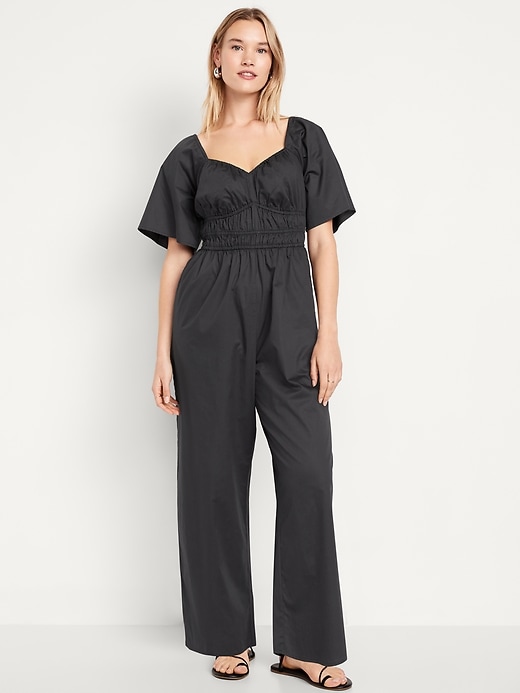 Image number 3 showing, Smocked-Waist Wide-Leg Jumpsuit