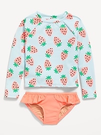Image number 1 showing, Printed Rashguard Top and Bikini Swim Set for Toddler & Baby