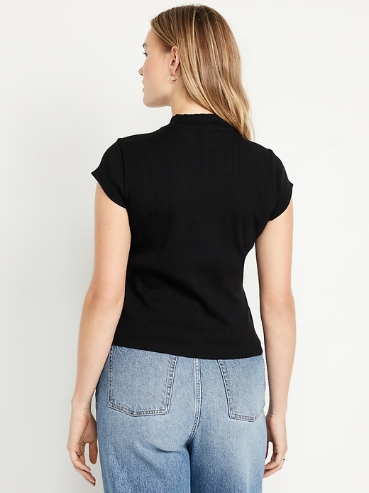 Image number 6 showing, Ribbed Mock-Neck Top