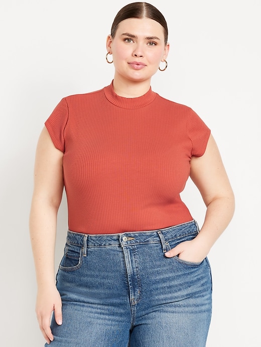 Image number 7 showing, Ribbed Mock-Neck Top