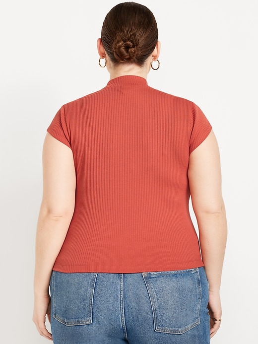 Image number 8 showing, Ribbed Mock-Neck Top