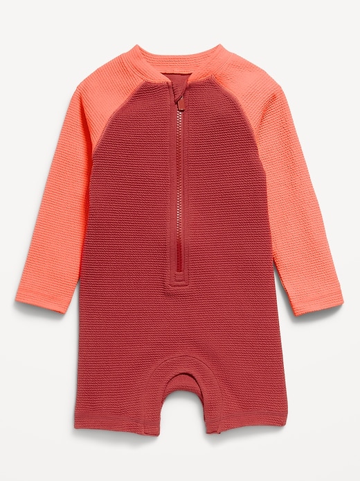 Voir une image plus grande du produit 1 de 2. Maillot anti-UV une-pièce à couleurs contrastantes pour bébé