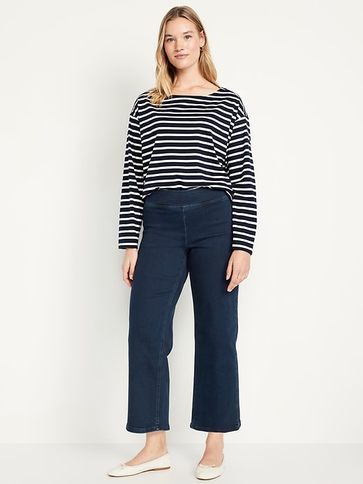 Image number 4 showing, High-Waisted Weekender Pull-On Crop Wide-Leg Jeans