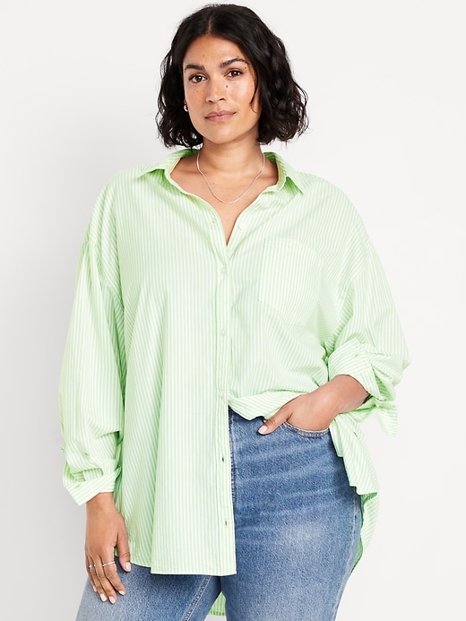 Image number 5 showing, Oversized Button-Down Boyfriend Shirt