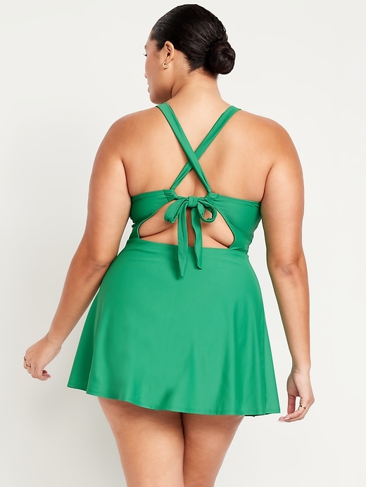 Image number 8 showing, Matte Tie-Back Swim Dress